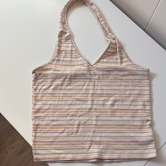 American Eagle Outfitters Tops - American Eagle Outfitters Cream and Tan Striped Tank Top
